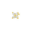 wholesale S925 Sterling Silver Four-leaf Clover Earrings With Zircon, French-style, Exquisite And Compact-0-5