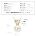 S925 Sterling Silver Geometric Hollow Design Natural Freshwater Pearl Necklace-0-27