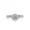 S925 Silver New Moissanite Ring Women's Twisted Snowflake Design-0-0