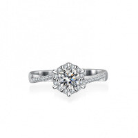 S925 Silver New Moissanite Ring Women's Twisted Snowflake Design-0.5 carats (set with moissanite)  16 yards