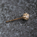 wholesale 9K Gold Full 36mm Diamond Ball 3D Small Round Zircon Goddess Style Internet-Famous Mini Stud Earrings-0-4