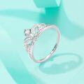 wholesale S925 Sterling Silver Moissanite Crown Ring for Women, Simple and Fashionable Petite Style, Exquisite Light Luxury Trendy Personality Closed Design-0-0