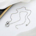 wholesale S925 Sterling Silver Geometric Interlocking Circle Initial Necklace Trendy Ins Style Versatile Choker-0-2