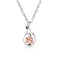 wholesale 18K gold, 9K gold, 14K rose gold and white gold dual-tone fashion charm pendant with six-petal design, versatile women's jewelry-0-4