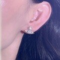 925 Silver Saturn Earrings with 1-2ct Moissanite and Zirconia-0-2
