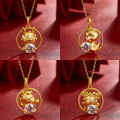 wholesale S925 silver Year of the Tiger pendant with 1-carat moissanite, Q-version cartoon zodiac necklace pendant-0-2