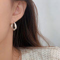 wholesale S925 Sterling Silver French Enamel White Earrings for Women, Minimalist Design, Small and Chic, High-End Elegance, Simple Spring and Summer Ear Accessories-0-3