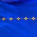 wholesale S925 Silver Gold-Edged Five-Flower Clover Bracelet with Diamond Inlay, Cross-Border Edition for Xiaohongshu Live Stream New Arrival by Mujing Jewelry-0-2
