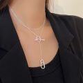 wholesale S925 Sterling Silver Long Multi-Way Pig Nose Necklace for Women, Korean High-Fashion Spring and Summer New Edition Sweater Chain-0-1