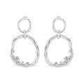 wholesale S925 Sterling Silver Minimalist Ins Dual-loop Hollow Diamond Inlaid Stud Earrings for Women-0-4