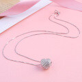 wholesale S925 Sterling Silver Creative Heart-shaped Zircon Pendant Korean Fashion Silver Jewelry Necklace Personality Minimalist Beaded Cross-border New Product-0-2