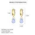 wholesale S925 Sterling Silver Dazzling Drop Earrings With Zirconia, A Teardrop Design For Women-0-5