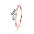 wholesale 14K Rose Gold Fashion 9K Crown Goddess Ring Set with Blue Diamonds, Genuine 18K Yellow and White Gold Diamond Jewelry Customization-0-4