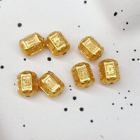 wholesale S925 metal ancient gilded six-word mantra spacer bead barrel bead bracelet DIY crystal bead stringing woven jewelry accessory-One barrel bead