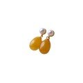 wholesale Vintage-style Japanese and Korean French-inspired natural pearl and beeswax teardrop earrings with a fashionable, elegant, and niche summer Hong Kong aesthetic-0-4