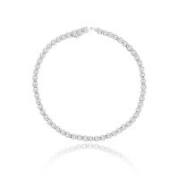 wholesale 18k Gold Plated S925 Silver 18mm Round Moissanite Minimalist Ins Style Horsehoe Bracelet for Stacking-Platinum 16cm
