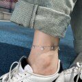 wholesale S925 Sterling Silver Dainty Ankle Chain for Women, Minimalist Circle Disk Infinity Symbol Design, Fashionable and Unique Ankle Bracelet-0-1