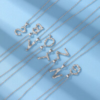 wholesale S925 Sterling Silver 26 Letters Pendant Necklace for Women, Ins Style Cross-Border New Product-B letter 925 silver