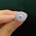 wholesale S925 Silver New European and American INS Full Diamond Retro Style Micro-Paved Zircon Ring for Women-0-2