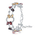 wholesale S925 Sterling Silver Designer Luxury Natural Garnet Bracelet, High-End Personalized Gemstone Bracelet-0-8
