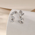 wholesale S925 Sterling Silver Zircon Earrings, Cross-Border Hot-Selling Niche Fashion-Inspired Card-Style Full Diamond Stud Earrings for Wholesale-0-2