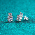 S925 Sterling Silver Full Moissanite Women's Earrings, Minimalist Daily Wear-0-0