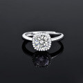 Sterling Silver 1-Carat Moissanite Square Solitaire Engagement Ring, Luxury Design-0-5