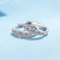 wholesale S925 Sterling Silver Full Moissanite Earrings, New Style Sparkling Star Ear Clips with Shimmering Effect-0-0