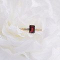 wholesale 10K Gold with Red Tourmaline Inlaid Vintage Minimalist Classic Ring for Women, Factory Supply-0-1