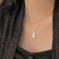 wholesale S925 Sterling Silver Crushed Ice Gourd Pendant Necklace for Women, Designed with a Sense of Forest Aesthetics, Light Luxury Collarbone Chain, High-End and Trendy-0-3