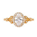 wholesale S925 Silver Plated 14K Gold White Zircon French Vintage Rococo Style Ring-0-4
