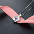 wholesale S925 Silver Rhinestone Floral Pendant Necklace, Korean Style Creative Design Choker for Women-0-3