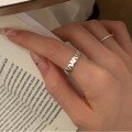 wholesale S925 irregular sterling silver open ring for women, small batch design, unique and minimalist, versatile, elegant and fashionable vintage band-0-1
