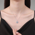 S925 Sterling Silver Moissanite Sunflower Pendant Necklace-0-2