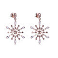 wholesale S925 sterling silver custom-made snowflake earrings, French-style versatile studs for foreign trade orders-0-9