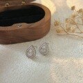 wholesale Fine Silver S999 Teardrop Hoop Earrings for Women, Light Luxury Elegant Fashion Minimalist Versatile Korean Style Ear Accessories-0-4