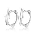 wholesale S925 Sterling Silver Lightning Hoop Ear Clasp, Minimalist and Trendy, Small and Exquisite, Smooth Surface Earrings-0-4