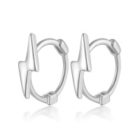 wholesale S925 Sterling Silver Lightning Hoop Ear Clasp, Minimalist and Trendy, Small and Exquisite, Smooth Surface Earrings-Platinum