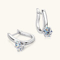 wholesale Silver trendy and versatile classic six-prong moissanite earrings, ear clips, cross-border best-selling minimalist ear accessories, ear drops-0-1