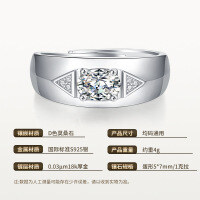 Sterling Silver Moissanite Eye of Horus Egg Ring Unisex Hip-Hop Jewelry-Egg-shaped, 5*7mm, 1-carat moissanite, S925 sterling silver; adjustable opening.