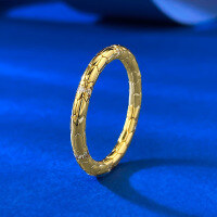wholesale S925 Silver Gold-Plated Minimalist Luxury Versatile Stacking Ring with Ouroboros Design from Mu Jing's New Collection-R1267 Golden Snake No. 6