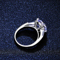 S925 Silver 5ct Moissanite Double Row Solitaire Ring-0-1