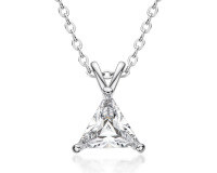 wholesale S925 Sterling Silver Necklace [Clearance with Free Shipping] Unconventional Square Zircon Pendant for Women, Small and Unique, Simple and Versatile-M model【clearance free shipping】