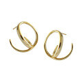 wholesale S925 Sterling Silver Korean Style INS Minimalist Small Geometric Circle Irregular Line Earrings for Women-0-4