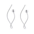 wholesale S925 Sterling Silver Korean Style Minimalist Ins Small Gold Ball Twist Line Stud Earrings Versatile and Elegant-0-4
