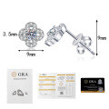 Sterling Silver Moissanite Four-Leaf Clover Earrings, Fashionable and Minimalist-0-4