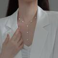 wholesale S925 silver with flash diamonds, delicate and elegant minimalist beaded circle necklace versatile for collarbone D8530-0-1