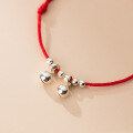 wholesale 925 Silver Light Bead Bell Bracelet Korean Style Adjustable Minimalist Fashion Women's Hand Jewelry Wholesale S4920-0-1