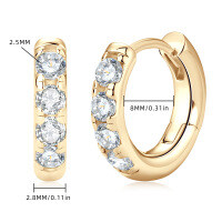 S925 Sterling Silver Minimalist Dual-Wear Ear Studs, Ins Style-Q-style [Clearance Sale - Free Shipping] Gold-Zircon  925 Silver
