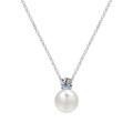 S925 Silver Moissanite Pearl Pendant Necklace, Wholesale Sweater Chain-0-3